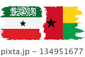 Guinea Bissau and Somaliland grunge flags connection vector 134951677