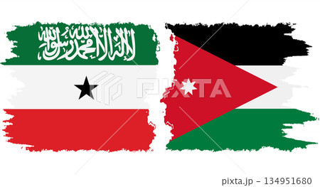 Jordan and Somaliland grunge flags connection vector 134951680