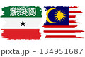 Malaysia and Somaliland grunge flags connection vector 134951687