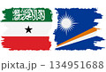 Marshall Islands and Somaliland grunge flags connection vector 134951688