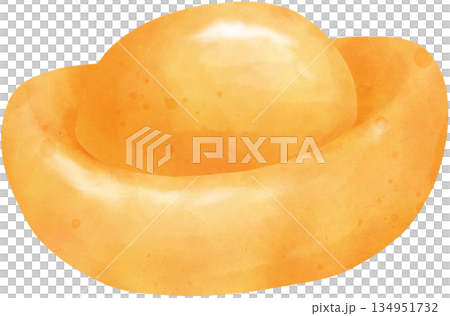 Watercolor illustration of Chinese gold ingot 134951732