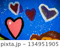 handmade hearts on flour 134951905