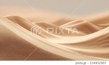 砂丘の風景、砂紋、地平線. 134952007