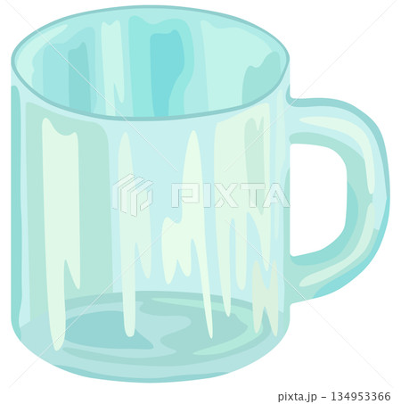 透明のマグカップのイラスト ベクター素材 透明のマグカップのイラスト ベクター素材 134953366