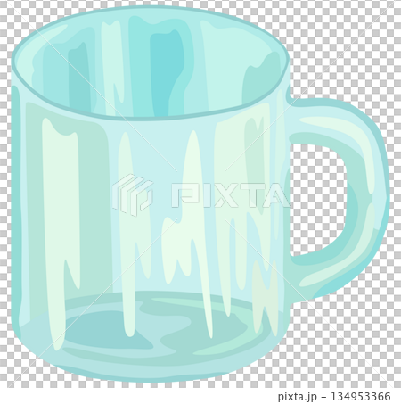 透明のマグカップのイラスト ベクター素材 透明のマグカップのイラスト ベクター素材 134953366