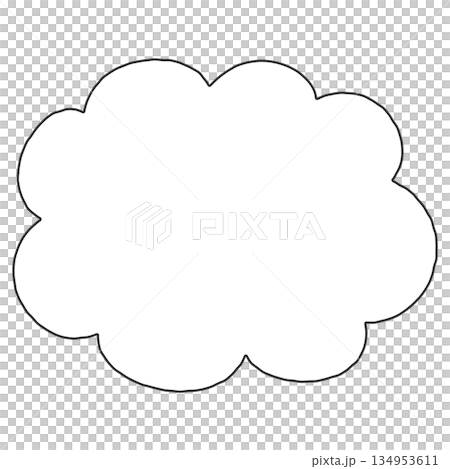 A simple, hand-drawn, horizontal speech bubble 134953611