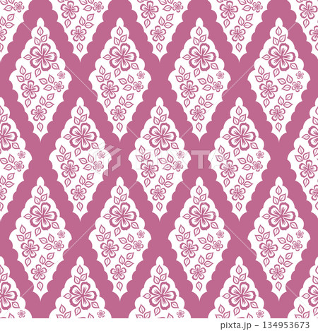Vector seamless pattern with flowers. Template for wallpaper, wrapping paper, and textiles. 134953673