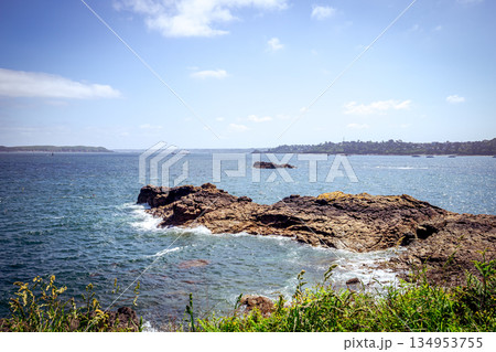 Ploumanac'h pink granite coast, cotes-d'armor, brittany, france 134953755
