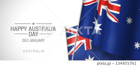 Australia happy day greeting card, banner vector illustration. Australia happy day greeting card, banner vector illustration. 134955761