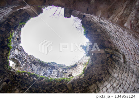 Ancient fortress tower with no ceiling Ancient fortress tower with no ceiling 134958124