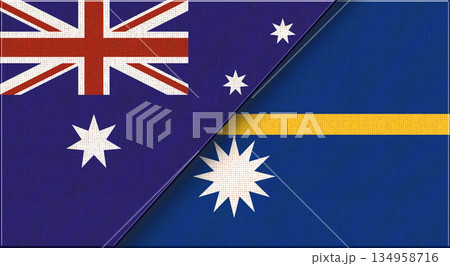 Flags of Australia and Nauru. Two Flags Together Australian and Nauru Flags of Australia and Nauru. Two Flags Together Australian and Nauru 134958716