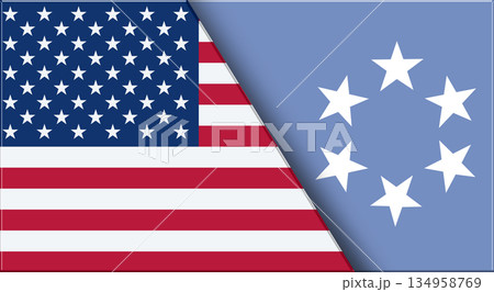 Flags of USA and Trust territory. American and Trust territory National flags Flags of USA and Trust territory. American and Trust territory National flags 134958769