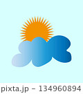 Sun cloud icon. Weather forecast symbol. Sky element illustration. Vector climate sign. 134960894
