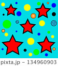 Stars shapes pattern. Red star icons. Circles colorful background. Creative geometric Vector illustration. 134960903