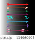 Colorful arrows collection. Directional pointer symbols. Vibrant arrow vector set. Guide element illustration. 134960905