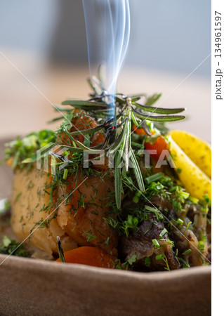 Aromatic Roast with Fresh Herbs Aromatic Roast with Fresh Herbs 134961597