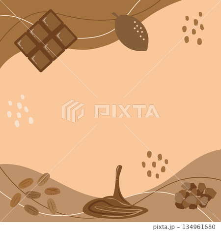 バレンタインやチョコレート関連に使える背景イラスト アスペクト比1:1バージョン バレンタインやチョコレート関連に使える背景イラスト アスペクト比1:1バージョン 134961680