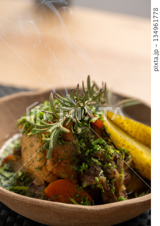 Steaming Bowl Of Rosemary Beef Stew Steaming Bowl Of Rosemary Beef Stew 134961778