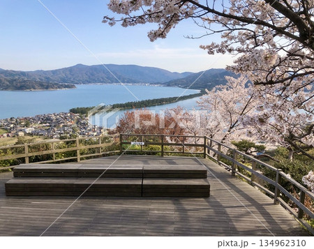桜咲く、傘松公園から見た風景 134962310