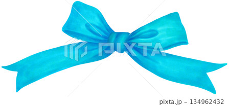 Coquette Elegant Patina blue Ribbon bow watercolor Decorative Illustration hand painted Coquette Elegant Patina blue Ribbon bow watercolor Decorative Illustration hand painted 134962432