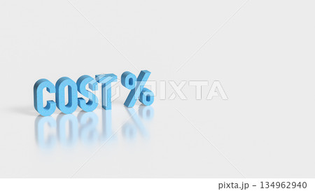 Business Cost Reduction Strategy with Percentage Symbol 3d render. 134962940