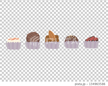 Chocolate bonbons without main lines 134963586