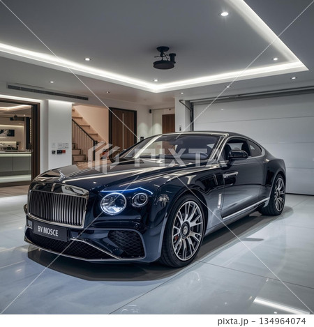 ショールームに展示された高級車 134964074