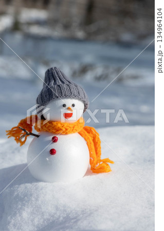 新雪と雪だるま 134964104