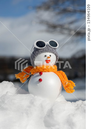 新雪と雪だるま 新雪と雪だるま 134964109