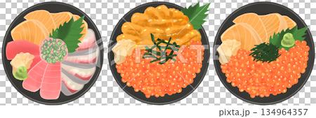 Seafood rice bowl set 134964357