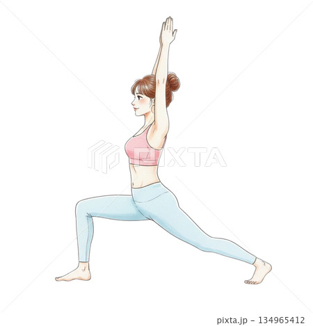 ヨガをする女性 ヨガをする女性 134965412