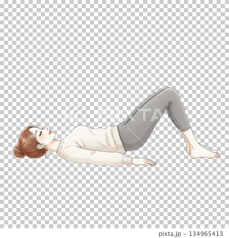 女性進行臀部提拉 女性進行臀部提拉 134965413