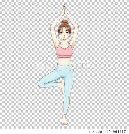 做瑜伽的女人 134965417