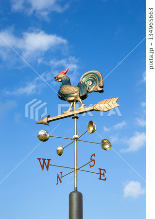 Retro weather vane and sky 134965663