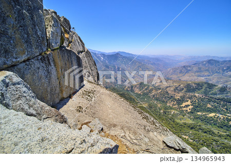 Moro Rock Granite Cliffs and Expansive Sierra Nevada View in Sequoia National Park Moro Rock Granite Cliffs and Expansive Sierra Nevada View in Sequoia National Park 134965943