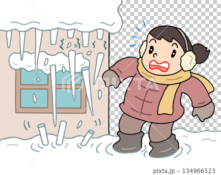 冬の災害・事故 - つらら落下・豪雪地帯・雪害 冬の災害・事故 - つらら落下・豪雪地帯・雪害 134966523