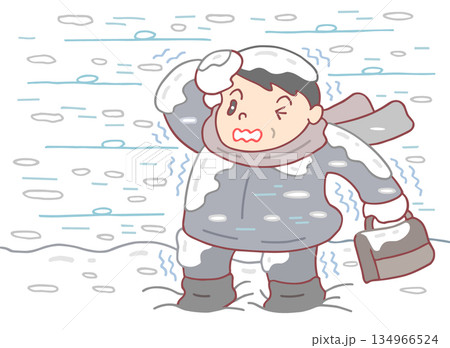冬の災害・事故 - 地吹雪・雪嵐・厳冬 134966524