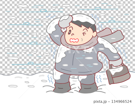冬の災害・事故 - 地吹雪・雪嵐・厳冬 134966524