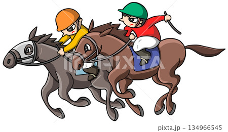 動物・人物 - 競馬・競走馬・騎手(影あり) 動物・人物 - 競馬・競走馬・騎手(影あり) 134966545