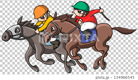 動物・人物 - 競馬・競走馬・騎手(影あり) 動物・人物 - 競馬・競走馬・騎手(影あり) 134966545