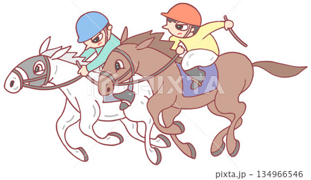 動物・人物 - 競馬・競走馬・騎手 134966546