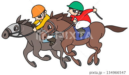 動物・人物 - 競馬・競走馬・騎手 134966547