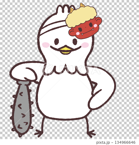 Illustration of a white bird playing the role of a demon Illustration of a white bird playing the role of a demon 134966646