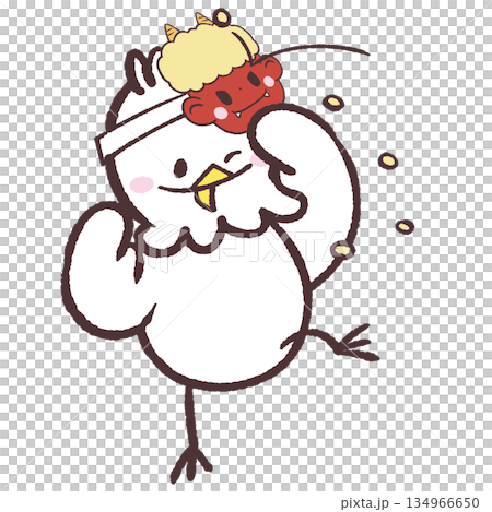 Illustration of a white bird being thrown beans Illustration of a white bird being thrown beans 134966650