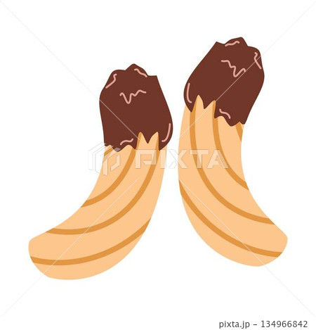 churros with chocolate sauce dessert churros with chocolate sauce dessert 134966842