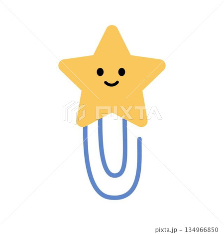 Paperclip with star cartoon illustration Paperclip with star cartoon illustration 134966850
