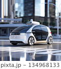交差点を通過するロボタクシーのイメージ 交差点を通過するロボタクシーのイメージ 134968133