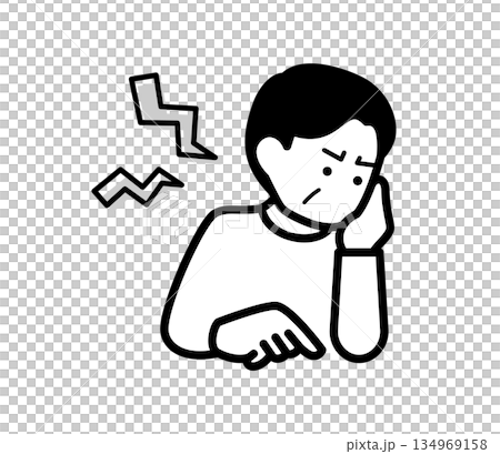 惱怒的男人的插圖（向量圖） 134969158