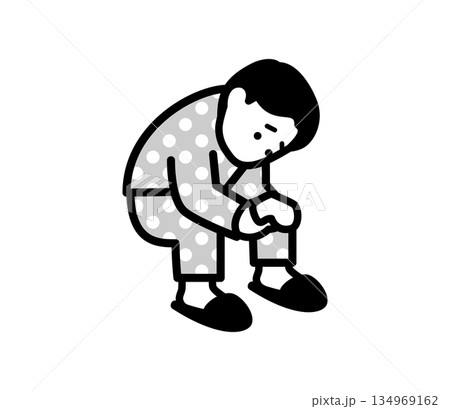 落ちこむ男性のイラスト ベクター 落ちこむ男性のイラスト ベクター 134969162