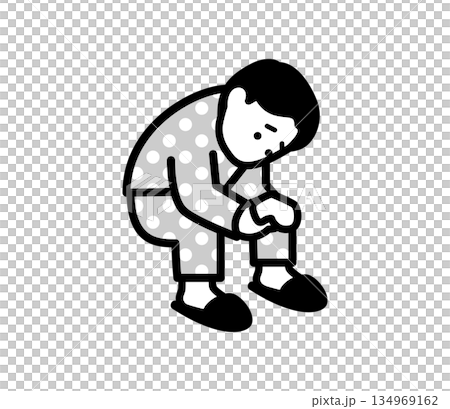 憂鬱男子插圖向量圖 134969162